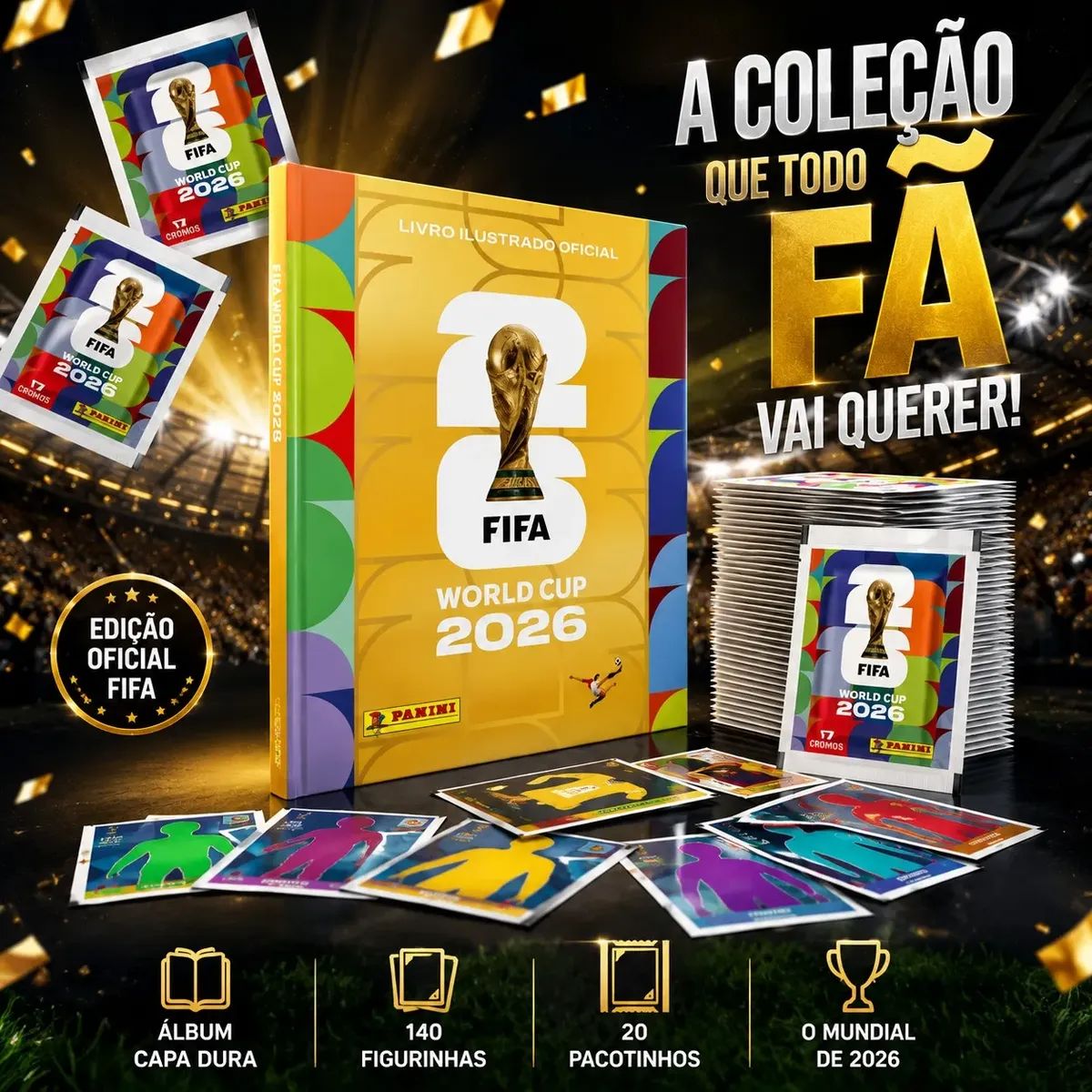 Álbum Capa Dura Ouro Copa 2026 Panini - frente