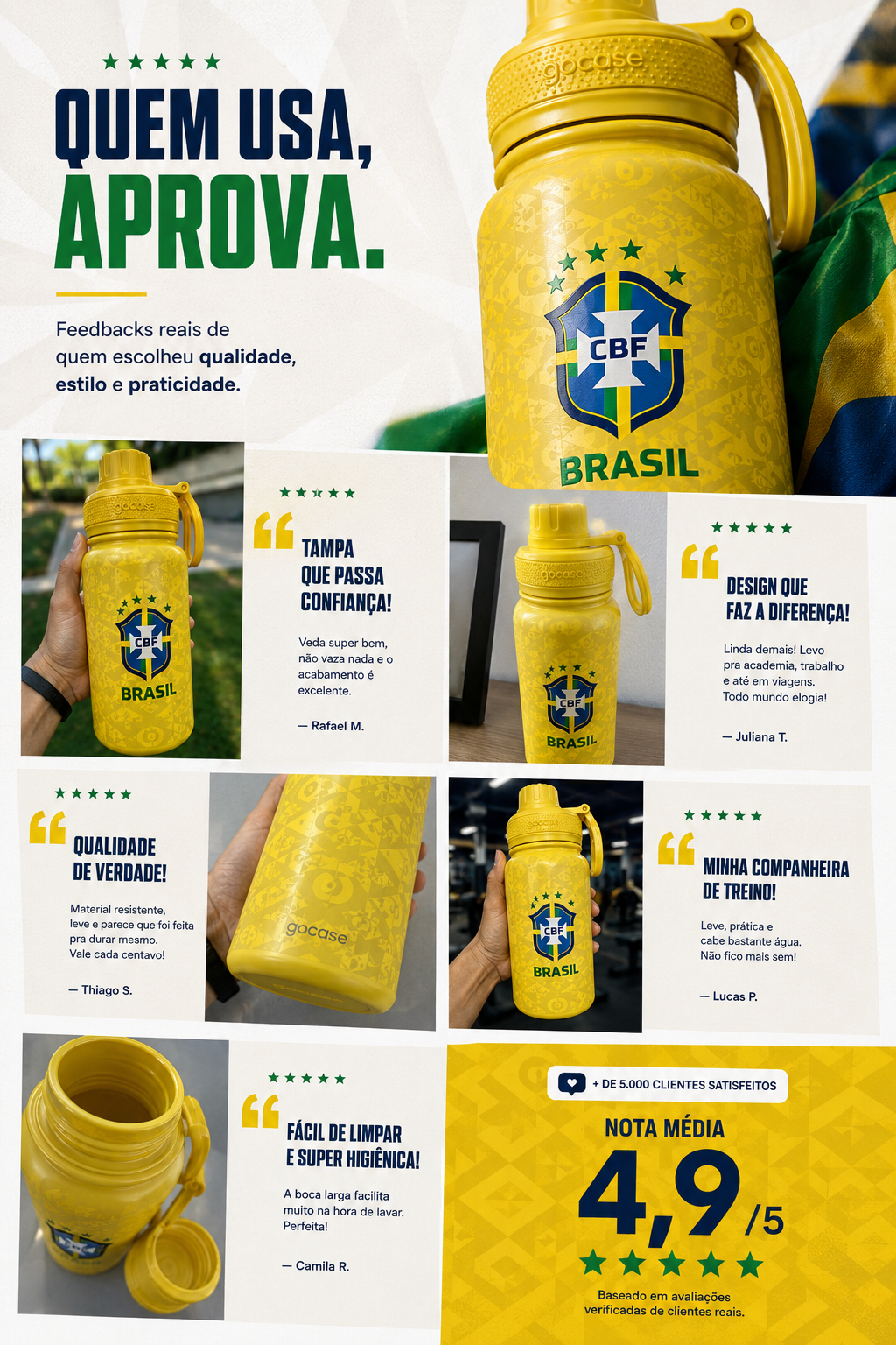 Quem usa, aprova — feedbacks reais de clientes da Garrafa Térmica Fresh CBF